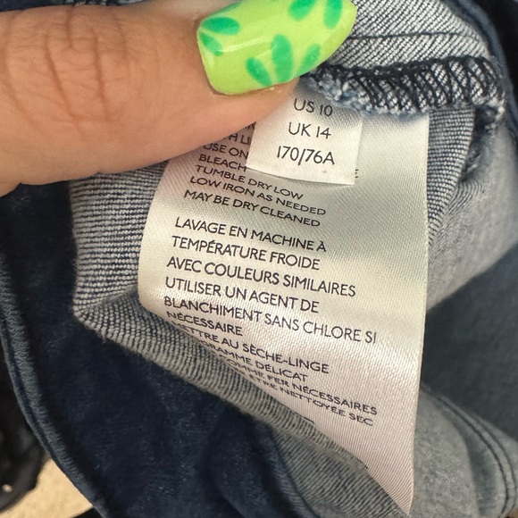 We the Free Notched Diagonal Snap & Wrap Denim Mini Skirt size 10 - Picture 8 of 9